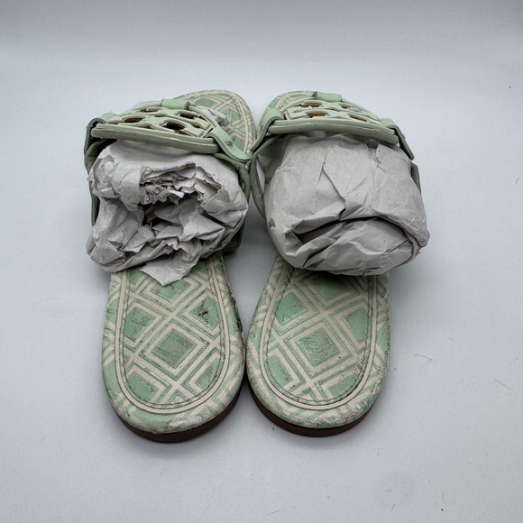 Tory Burch Miller Women's Sandals Flip Flops Thong Mint Quilted Designer Sandal‎ - Picture 4 of 7